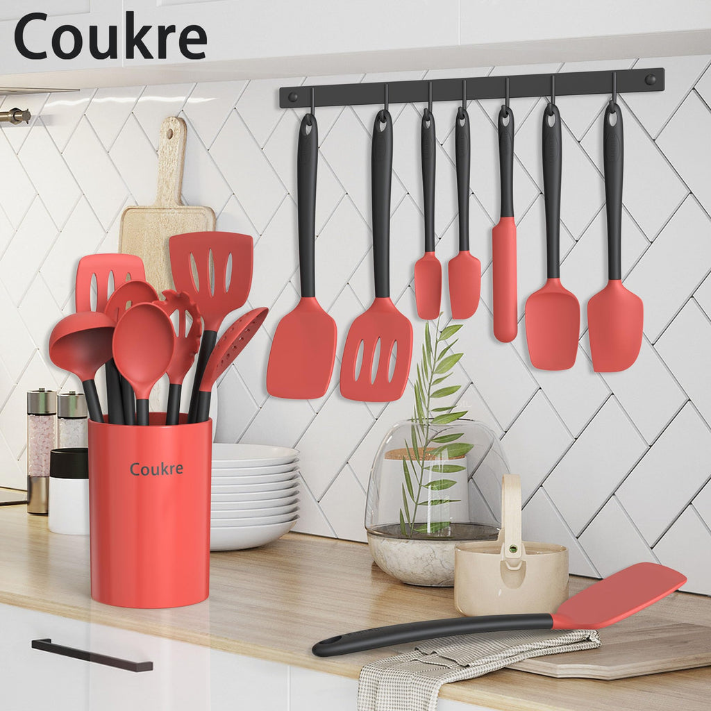 Silicone Kitchen Cooking Utensils Set, Heat Resistant, 14-Piece