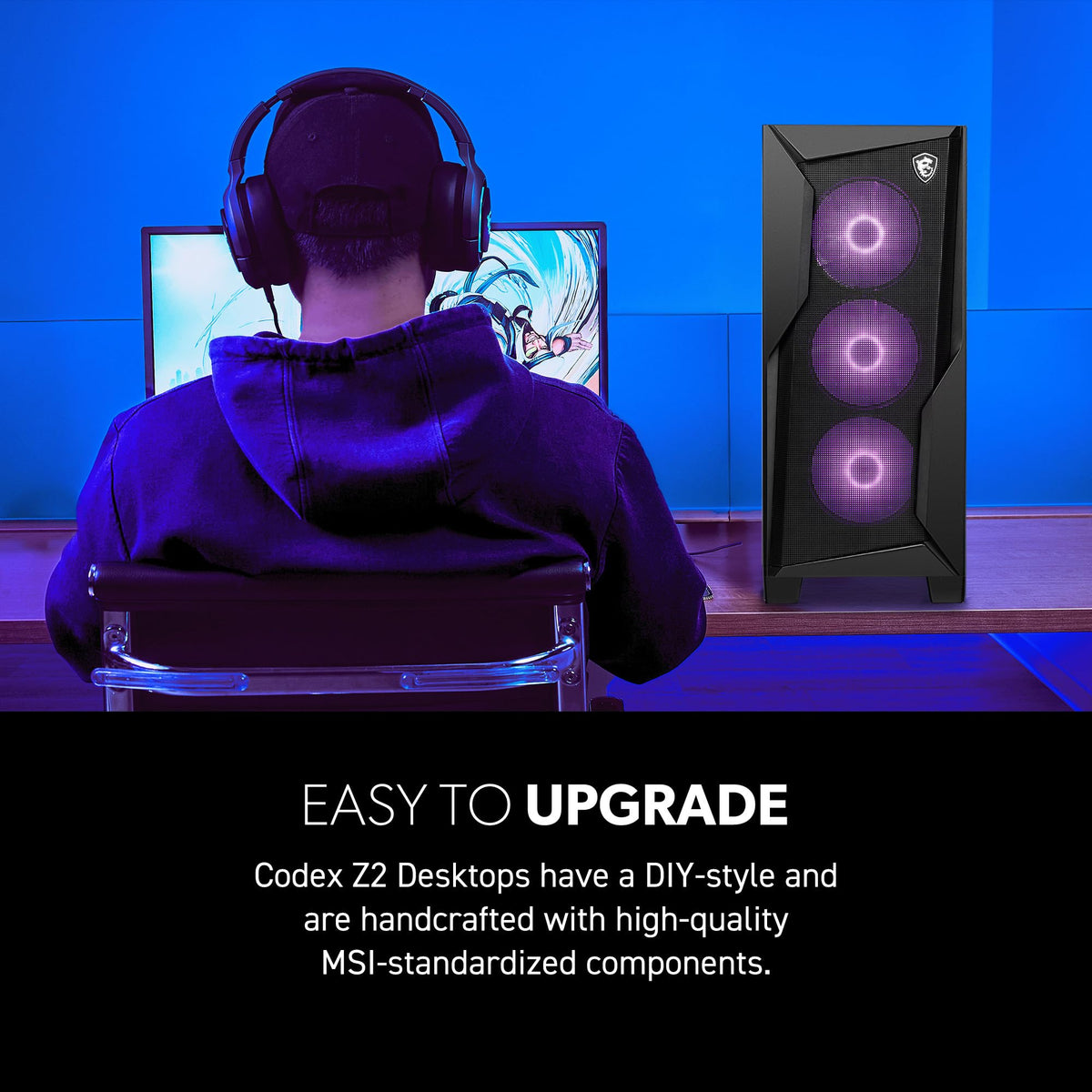 msi Codex Z2 Gaming Desktop, AMD R7-8700F, RTX 5070, 32GB DDR5, 2TB SSD