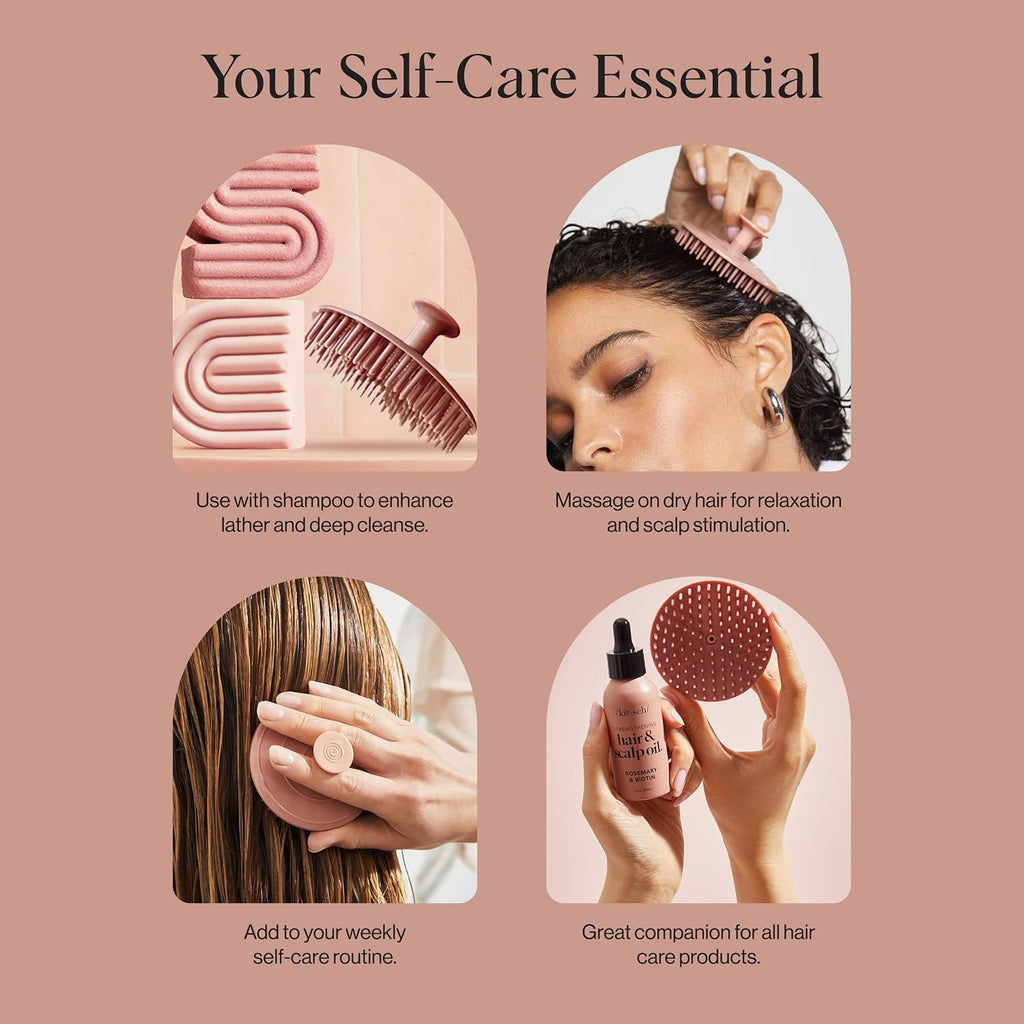 Kitsch Scalp Massager for Hair Care - Shampoo Brush Scalps - Terracotta