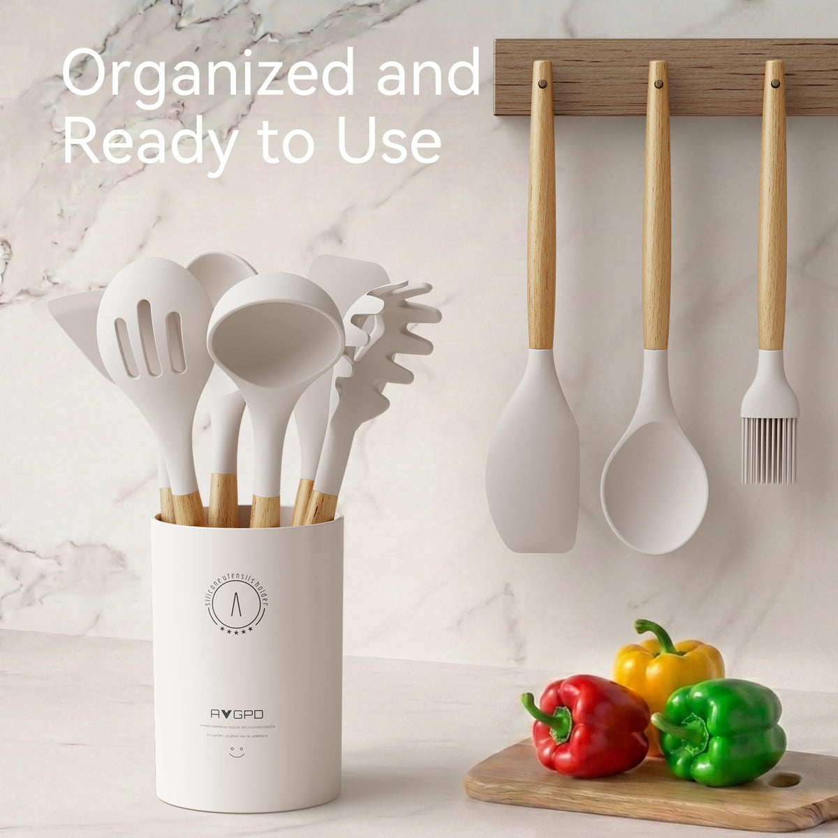 Silicone Kitchen Utensils Set, Heat-Resistant Cooking Utensils, BPA-Free