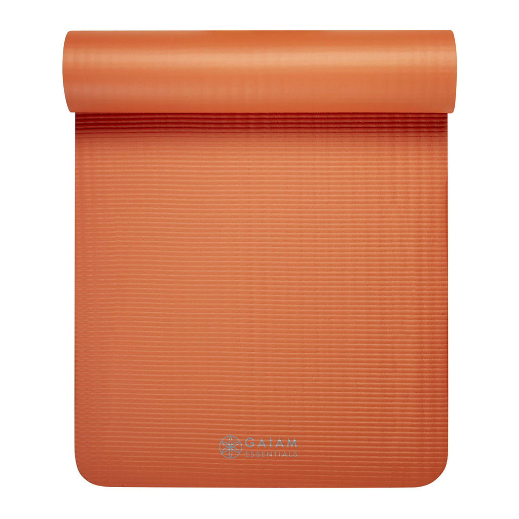 Gaiam Thick Yoga Mat, Exercise & Fitness Mat with Easy-Cinch Carrying Strap