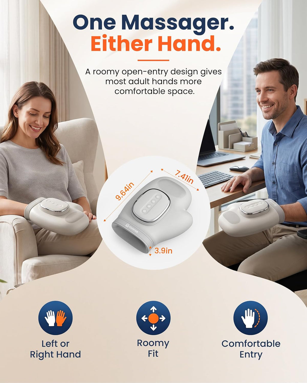 COMFIER Hand Massager with Heat and Compression for Arthritis Carpal Tunnel