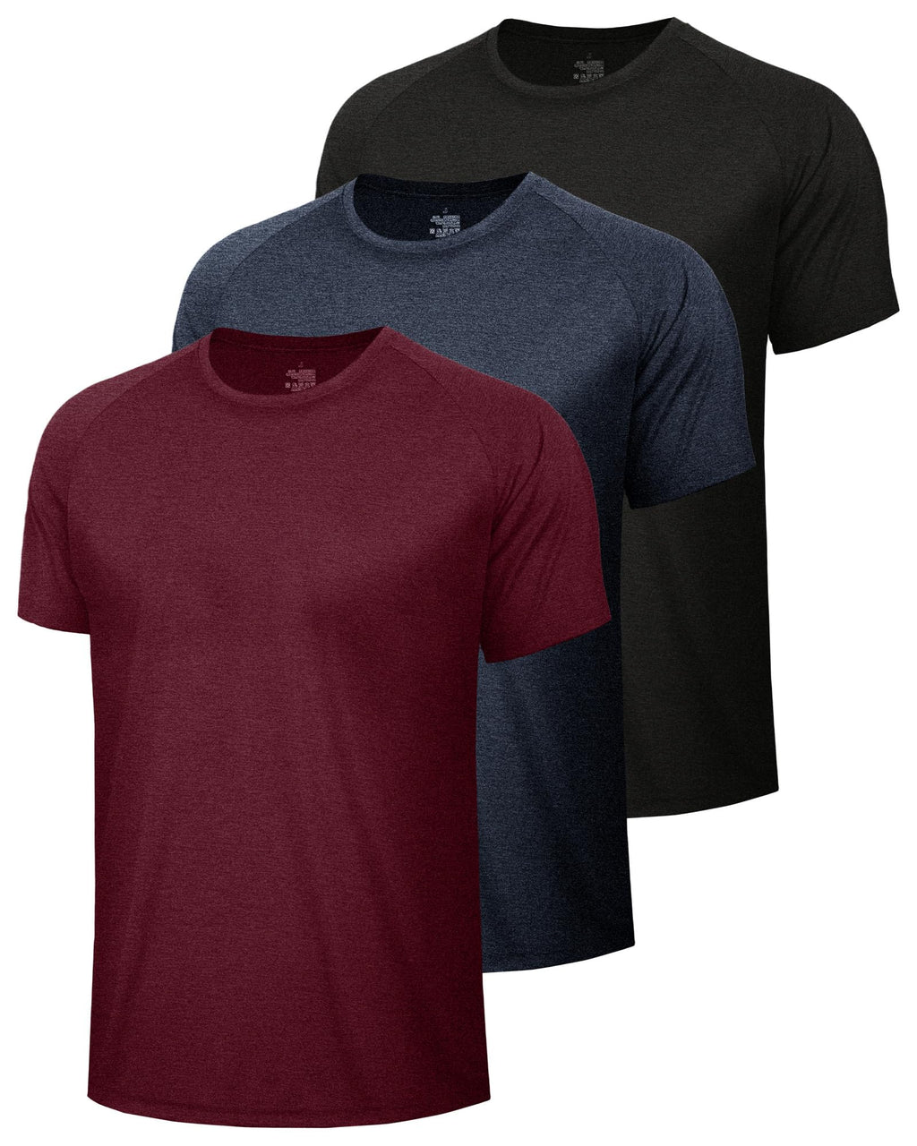 3 Pack Workout Mens Shirts Gym Quick Dry Moisture Wicking T Shirts（S-6XL）