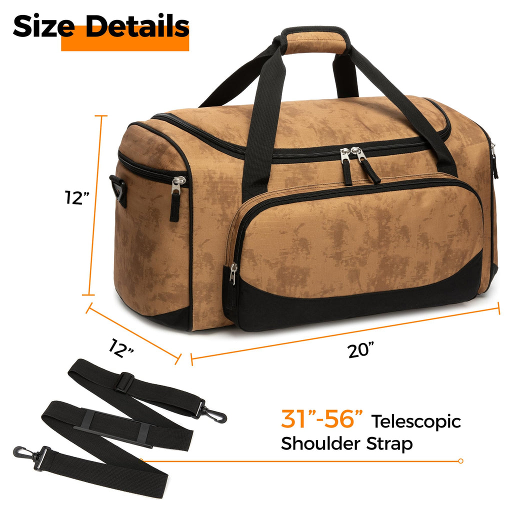 Gym Bag for Men & Women - 50L Large Duffle Bag for Travel, Black