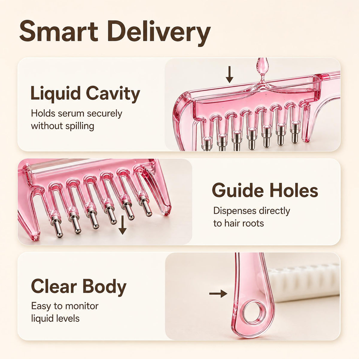 Scalp Hair Oil Applicator Comb,Oil Dispensing Hair Brush for Hair Care