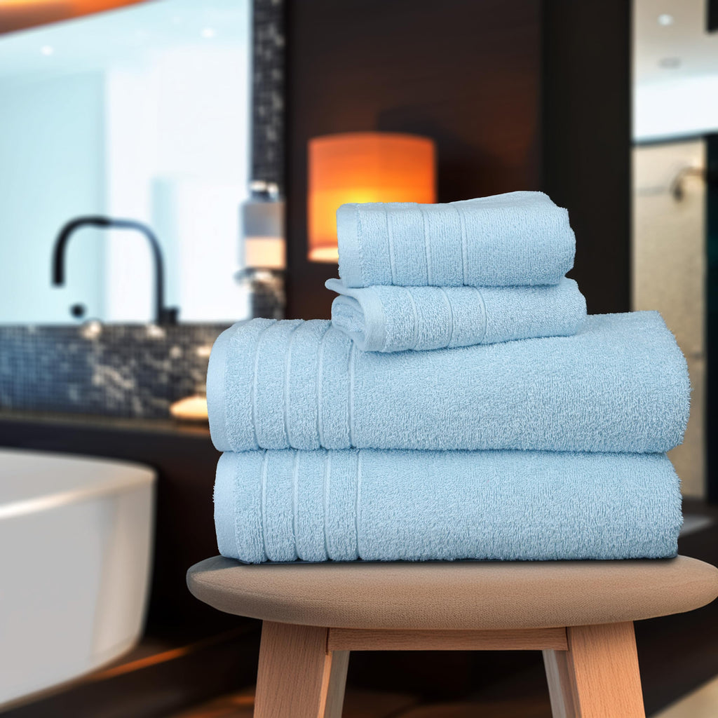 Tens Towels 8 Piece Towel Set, 2 XL Bath, 2 Hand, 4 Washcloth, Black