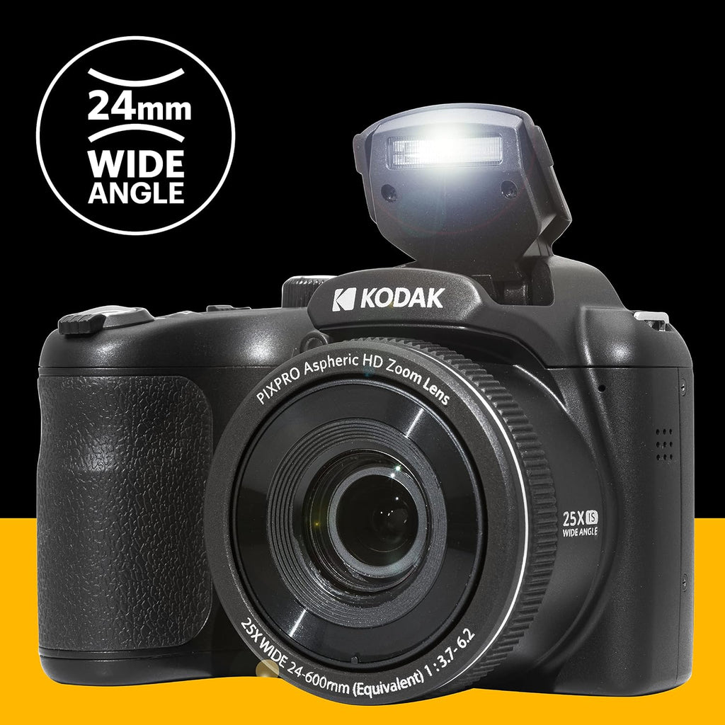 KODAK PIXPRO AZ255 16MP Digital Camera, 25x Optical Zoom, AA, OIS, Black