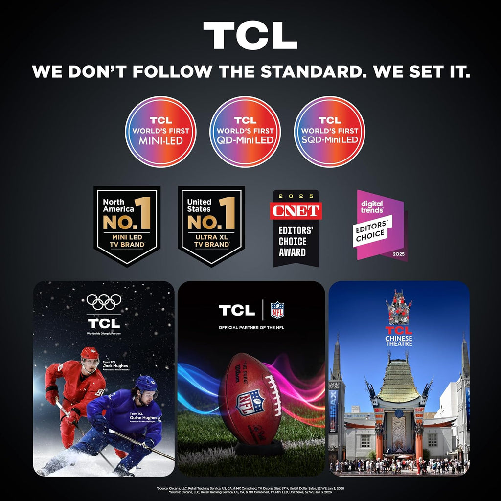 TCL 50 Inch QM6K Series QLED Mini LED 4K HDR Smart Google TV, 50QM6K