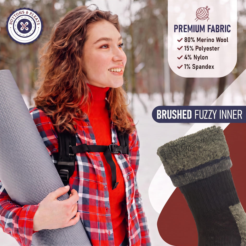 Wool Socks for Men & Women Merino Thermal Warm Cozy Winter Boot Sock