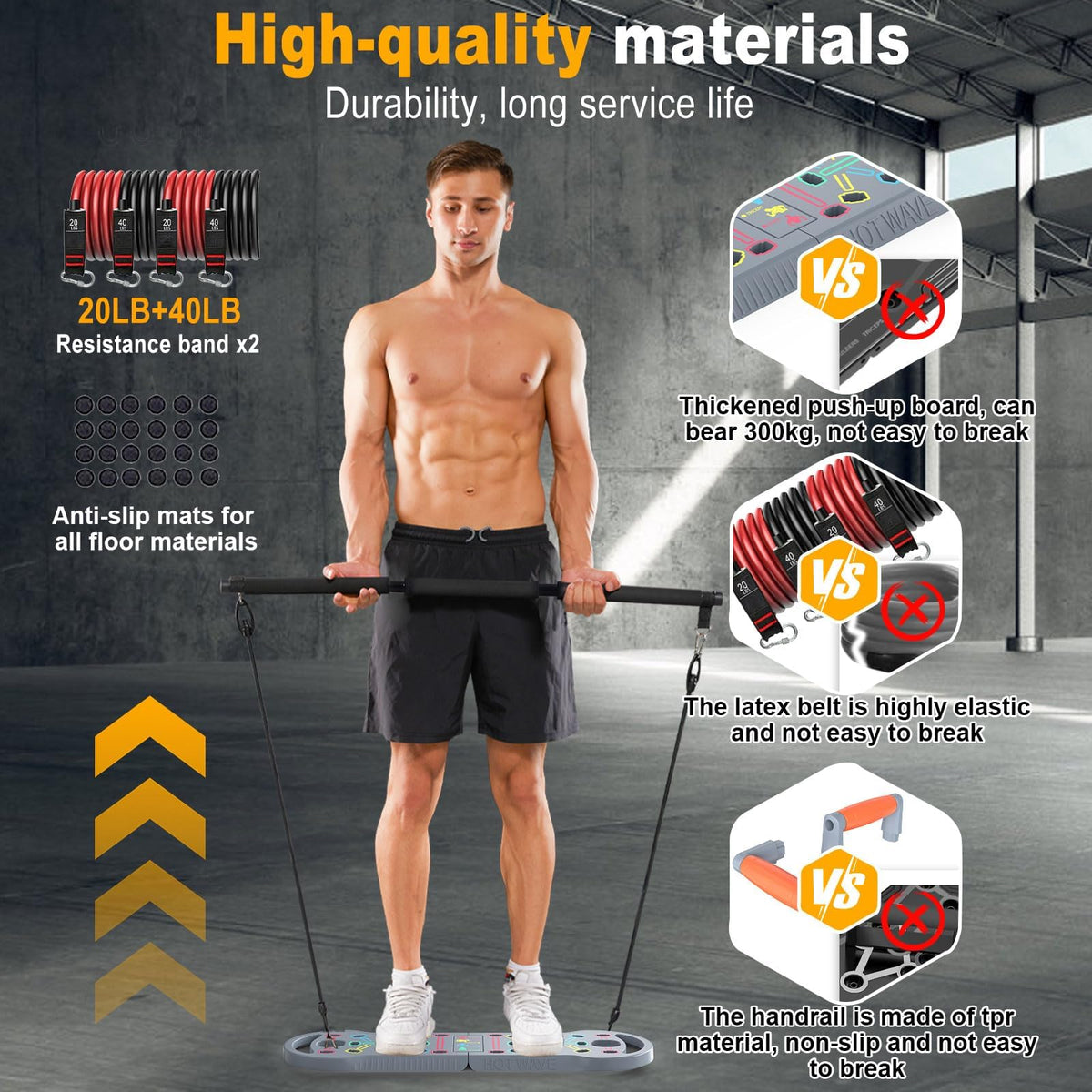 Push Up Board, Portable PushUp Board, Foldable 20 in 1 Push Up Bar