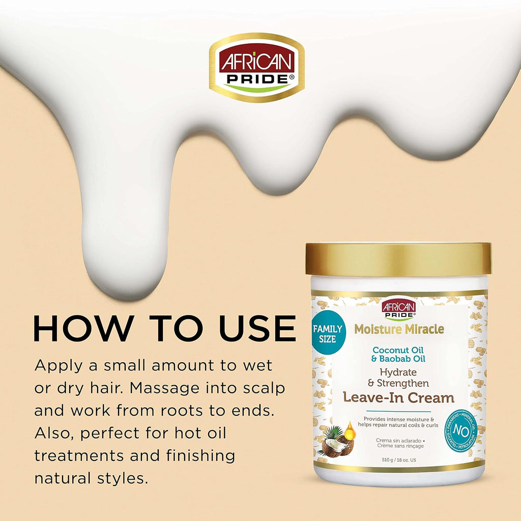 African Pride Moisture Miracle Leave-In Cream, 18 Oz
