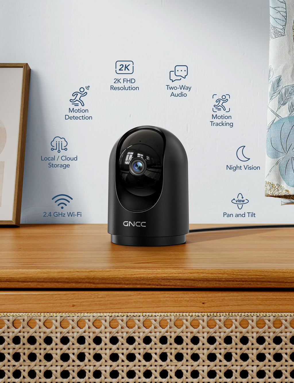 GNCC 5G Cameras for Home Security Indoor, Pet/Dog/Baby w Phone App, 4Pcs