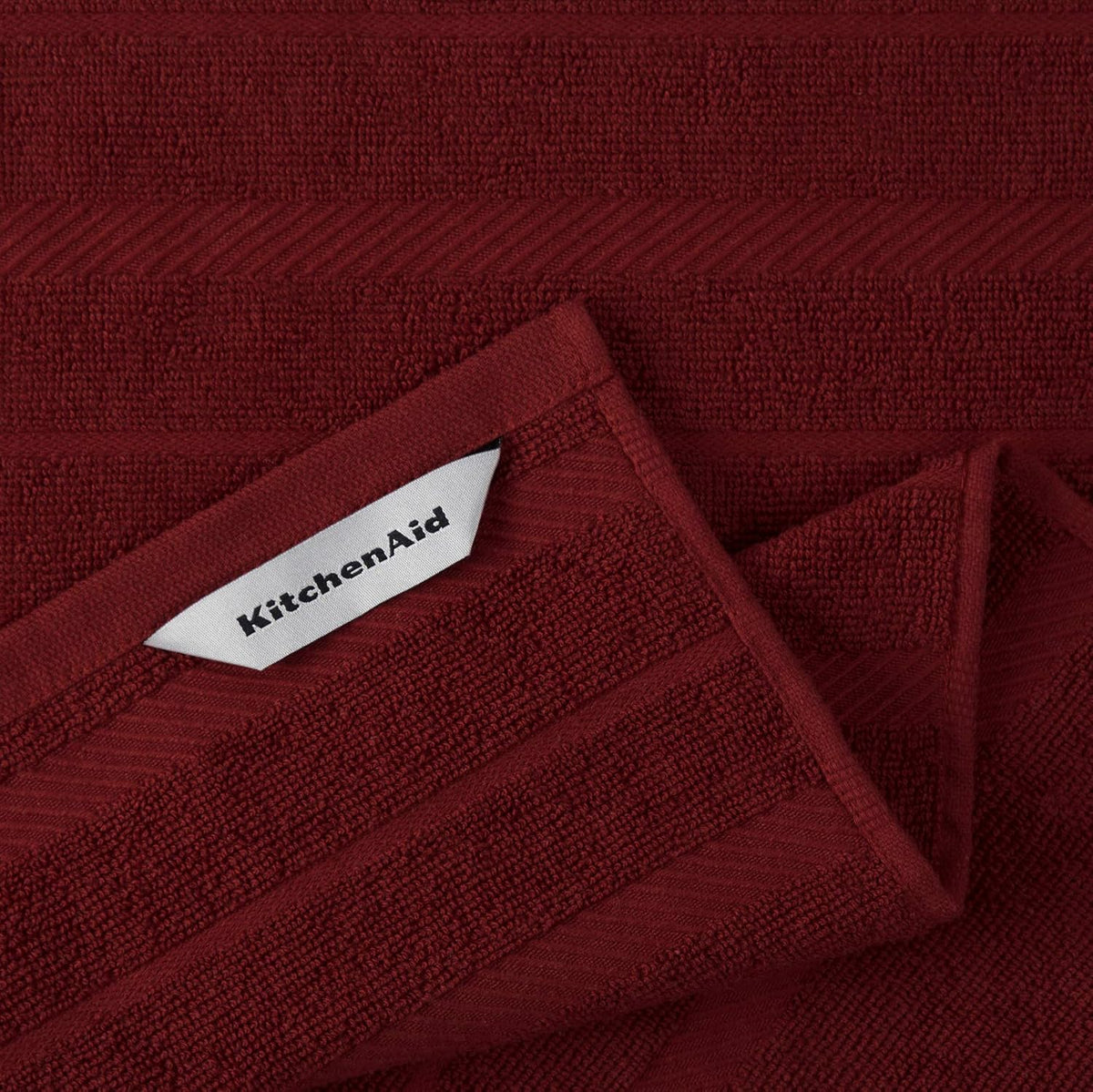 KitchenAid Albany Kitchen Towel 4-Pack Set, Milkshake Tan/White, 16"x26"