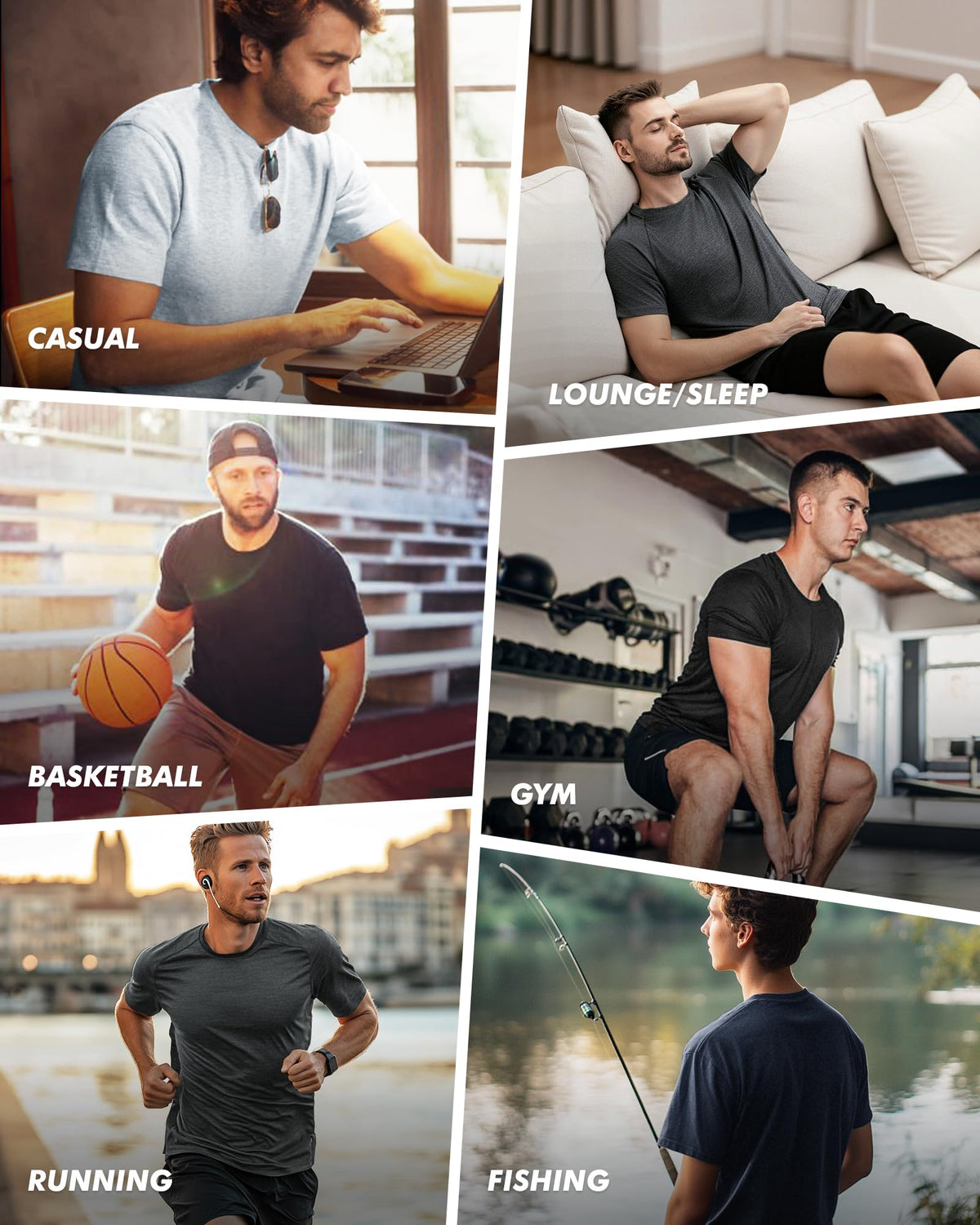 3 Pack Workout Mens Shirts Gym Quick Dry Moisture Wicking T Shirts（S-6XL）