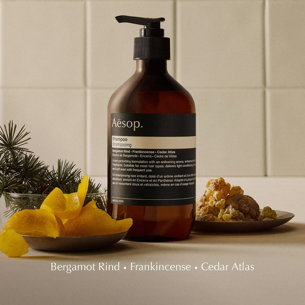 Aesop Shampoo | Soften Hair, Restore Shine | Bergamot Rind, Frankincense, Cedar Atlas | 16.9 oz / 500mL