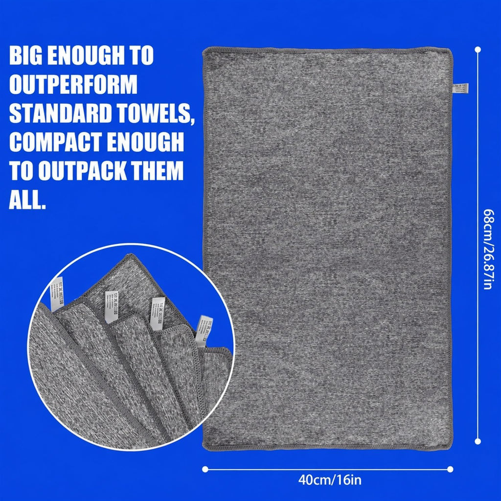Microfiber Quick Dry Gym Towel, Lint Free Odor-Free Absorbent Fiber, Fast Drying, Men & Women Workout Gear for Body Sweat, Working Out, Towels (Grey, 5Pack - 16 * 27Inch)