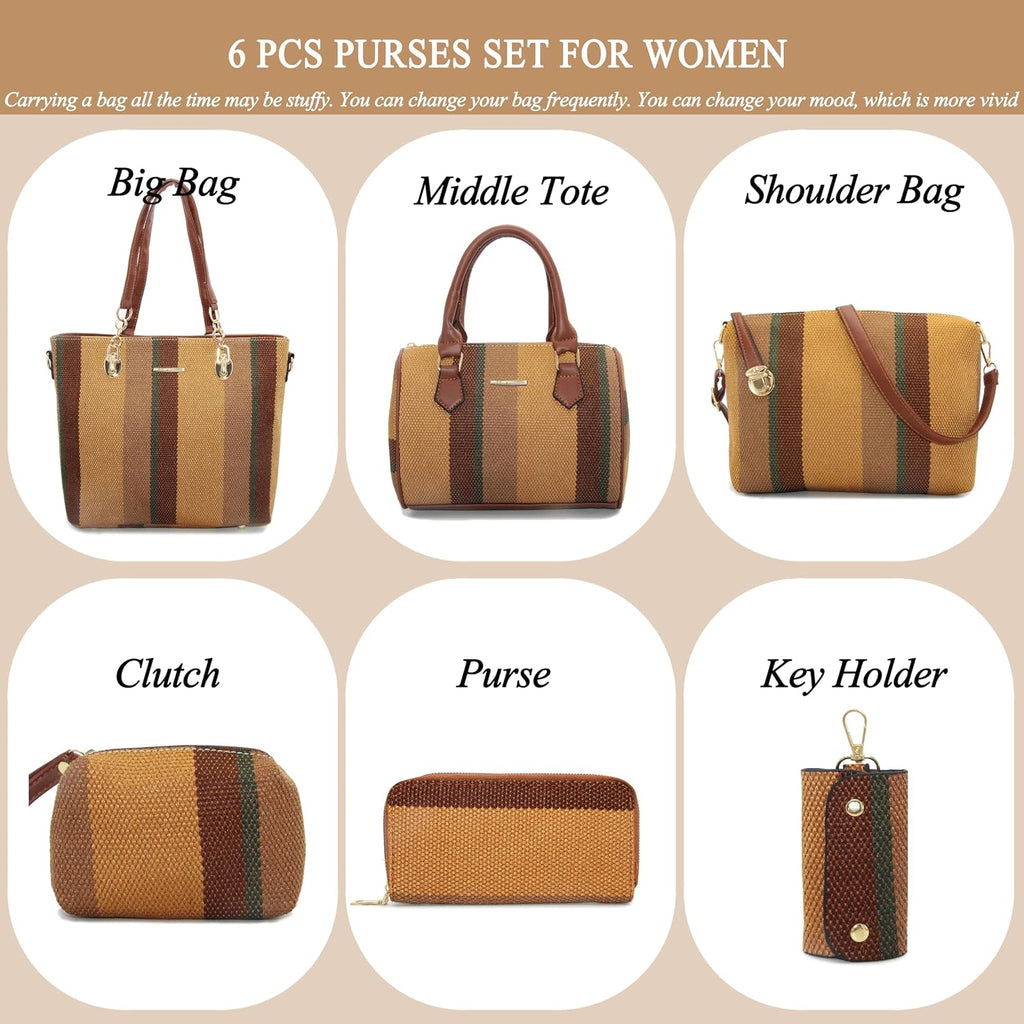 2E-youth Damen Geldbrsen und Handtaschen Set Tragetasche, Umhngetasche