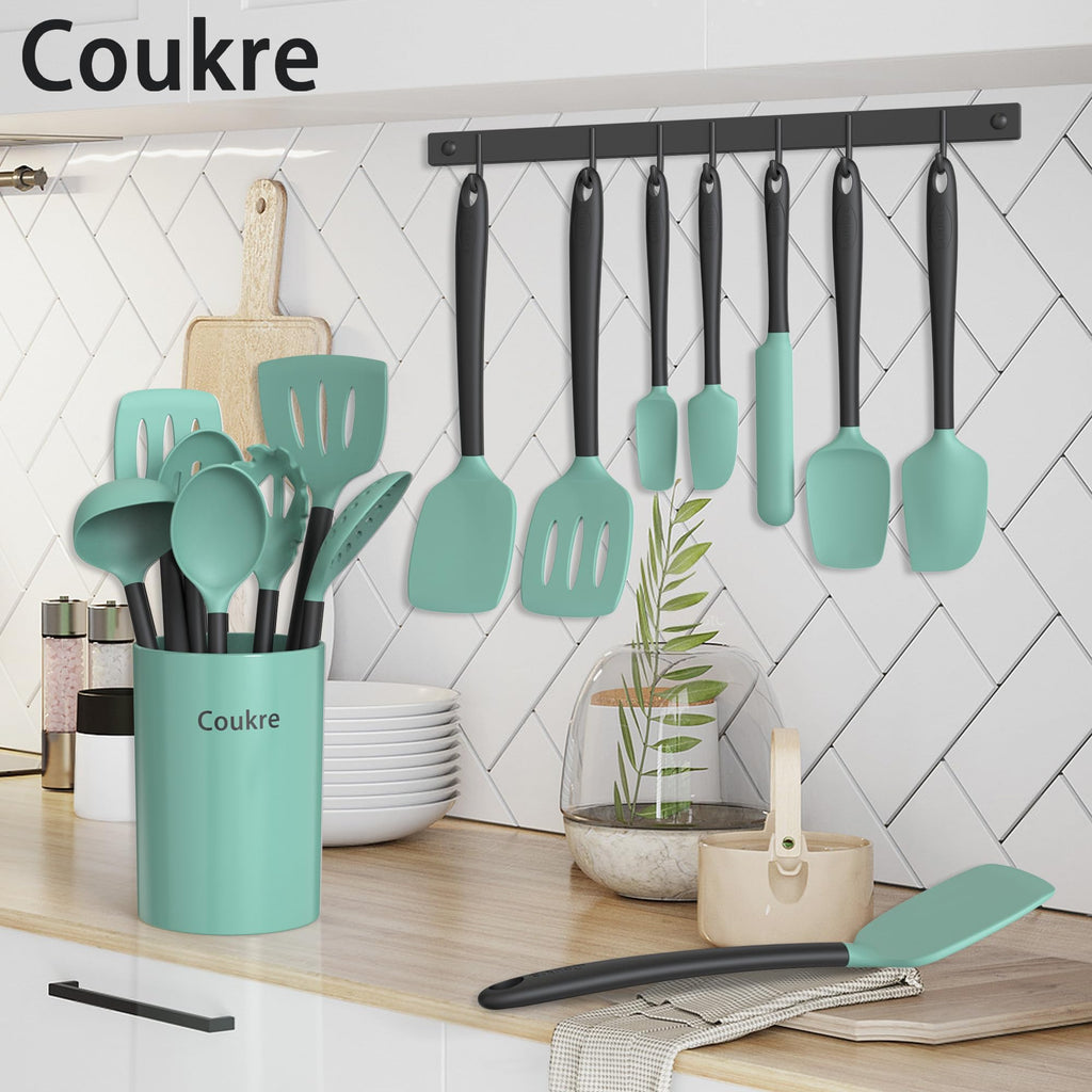 Silicone Kitchen Cooking Utensils Set, Heat Resistant, 14-Piece