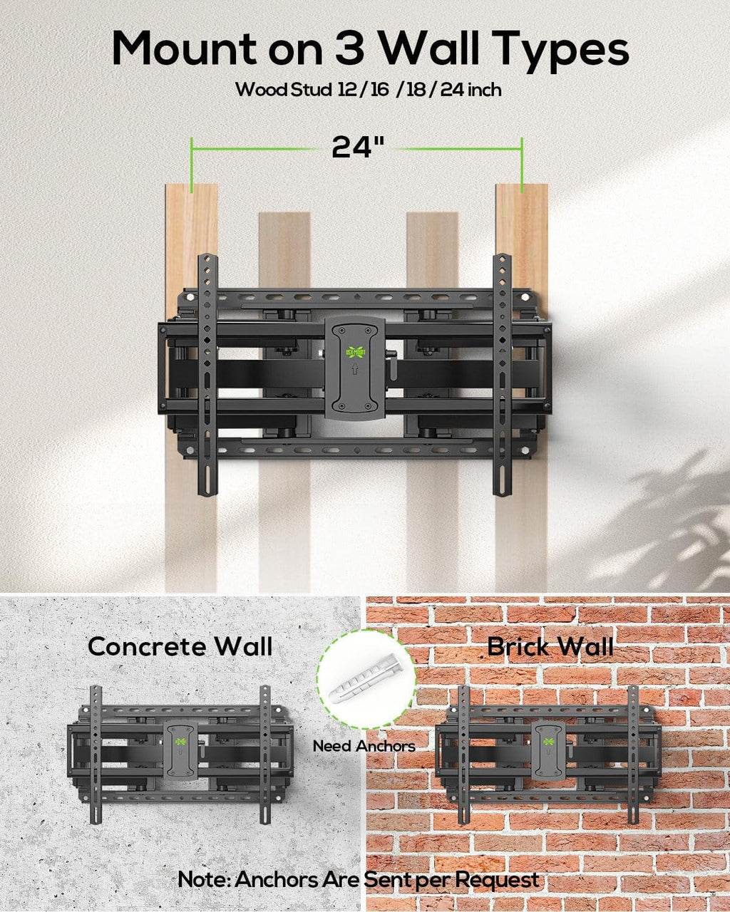 USX MOUNT Full Motion TV Wall Mount for Large TVs 42-97 Inch up to 150 lbs