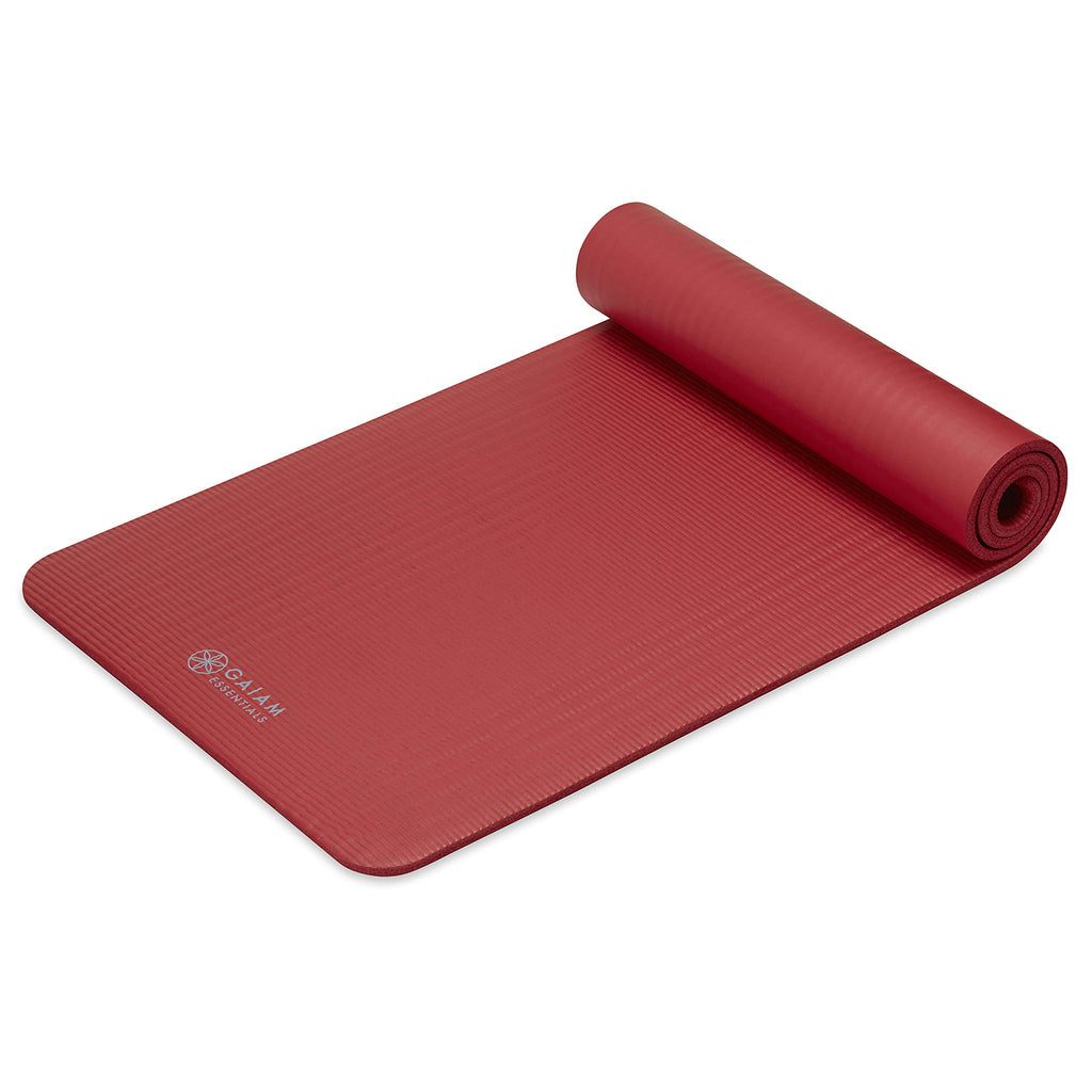 Gaiam Thick Yoga Mat, Exercise & Fitness Mat with Easy-Cinch Carrying Strap