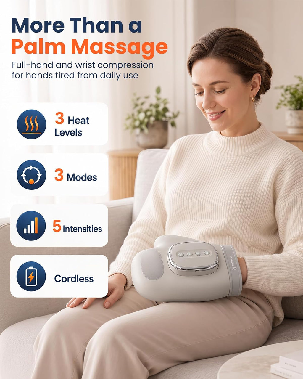 COMFIER Hand Massager with Heat and Compression for Arthritis Carpal Tunnel