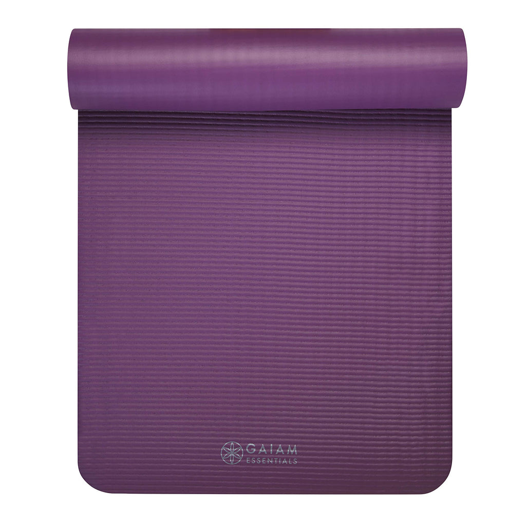 Gaiam Thick Yoga Mat, Exercise & Fitness Mat with Easy-Cinch Carrying Strap
