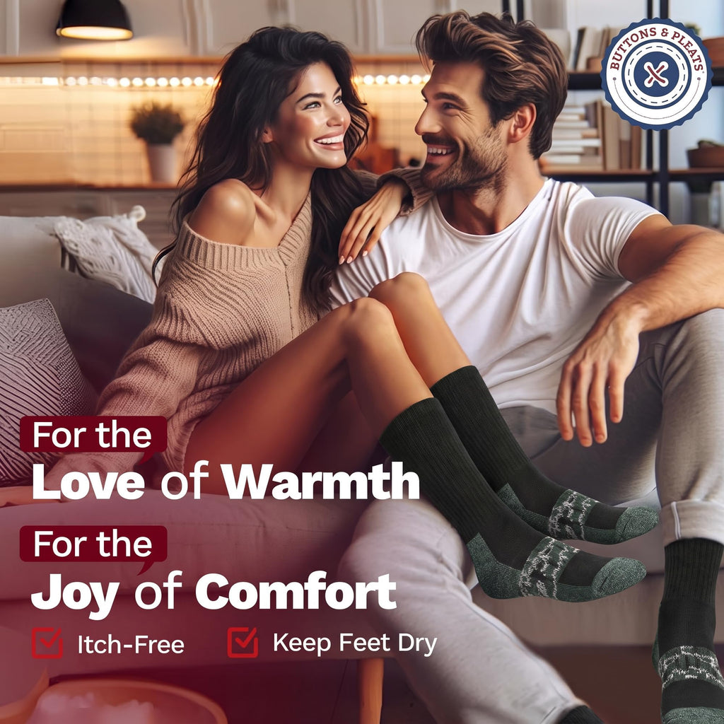 Wool Socks for Men & Women Merino Thermal Warm Cozy Winter Boot Sock