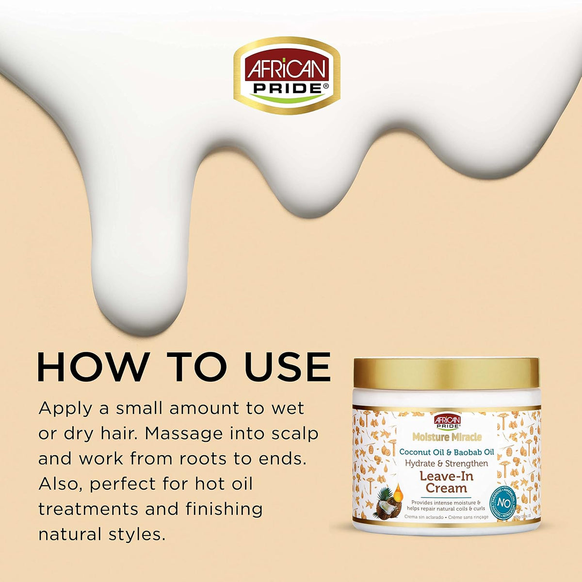 African Pride Moisture Miracle Leave-In Cream, 18 Oz