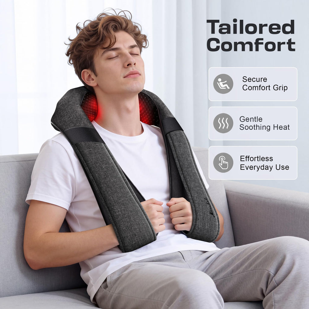 Mirakel Heat Neck Massager for Pain Relief Deep Tissue - Gift for Women Men