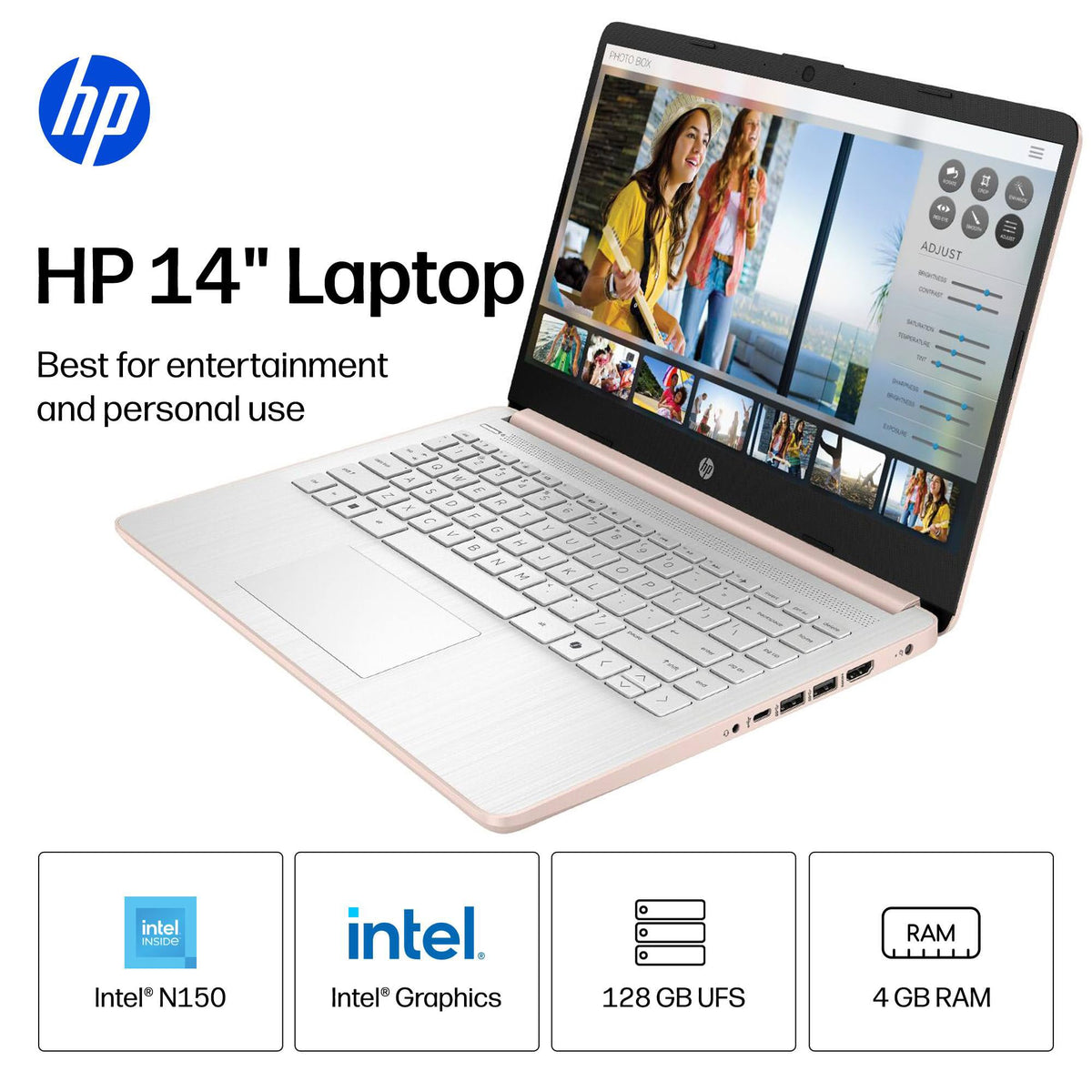 HP 2026 Everyday Laptop, Intel CPU, 128GB Storage, Copilot AI, Office 365