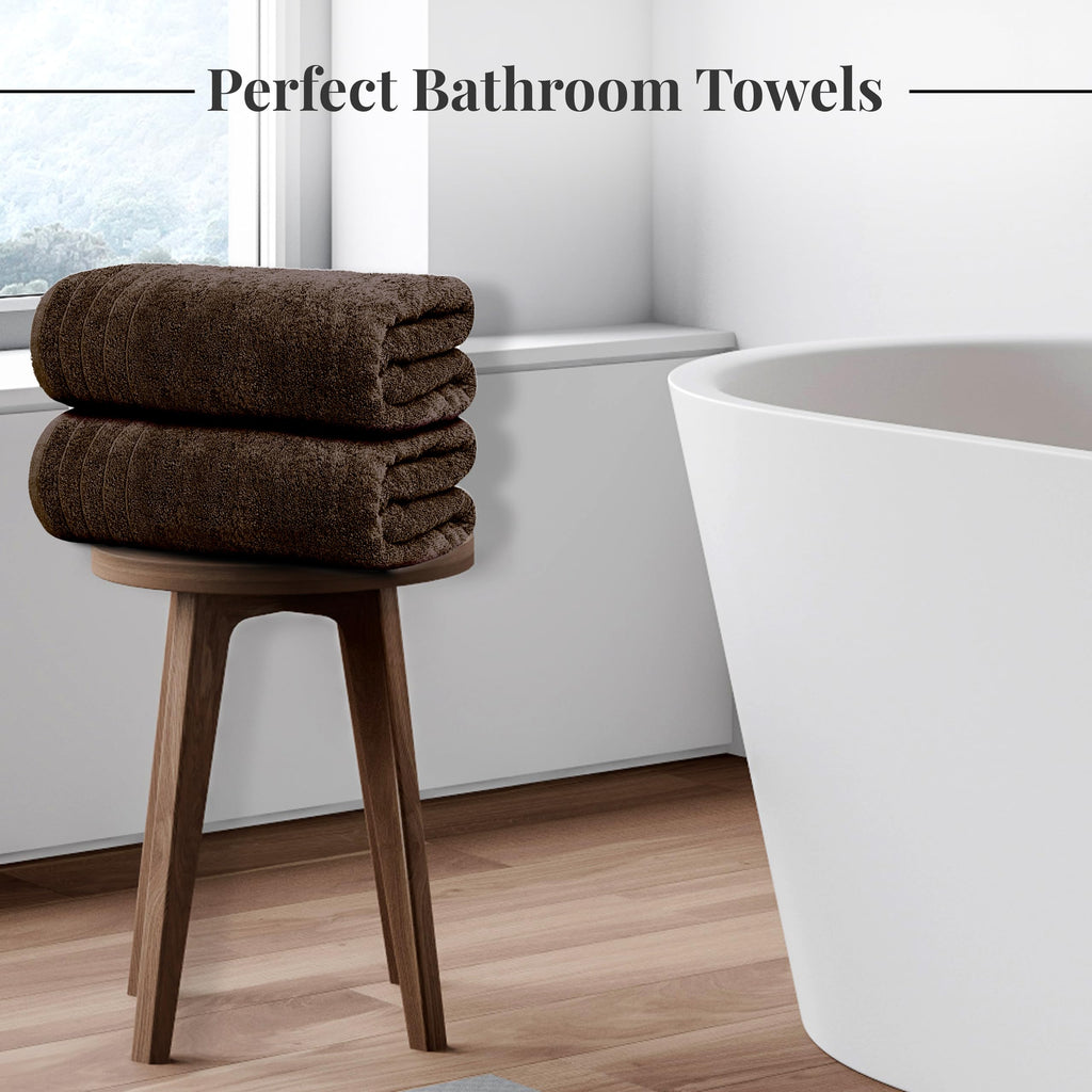 Tens Towels 8 Piece Towel Set, 2 XL Bath, 2 Hand, 4 Washcloth, Black