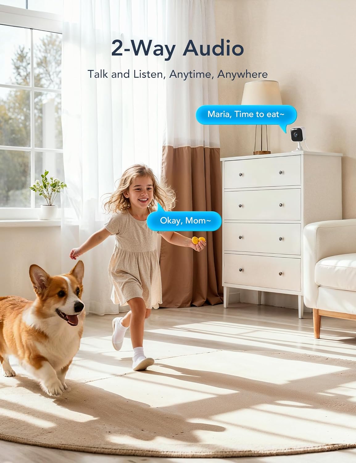GNCC 2K Indoor Security Camera, Baby Monitor, Dog Camera, Wired, 4 Packs