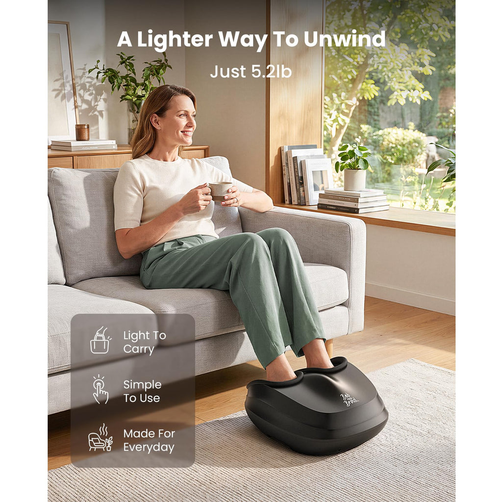 BOB AND BRAD Foot Massager Machine with Heat, FSA Eligible HSA Shiatsu Foot Massager for Plantar Fasciitis & Neuropathy with Kneading & Compression, Cordless Remote Control, Gift for Family, Size 14