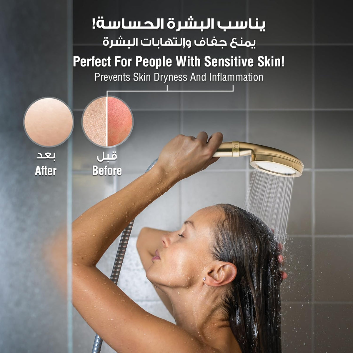 blu Ionic Shower Head and Shower Filter - Handheld - Removes Chlorine & Harmful Pollutants - Prevent Hair Loss & Moisturize Your Skin, Chrome