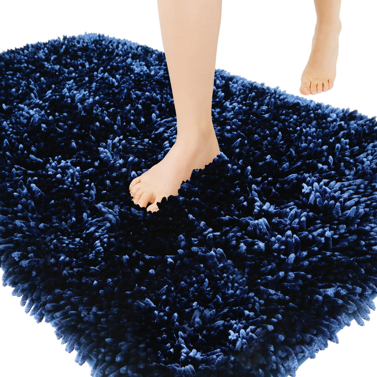 Yimobra Chenille Bathroom Rugs Non Slip, Extra Thick Soft Absorbent Bath Rug, Machine Washable Quick Dry Bath Mat for Bathroom Floor, Tub and Shower, Home Decor Accessories, 24x17, Khaki