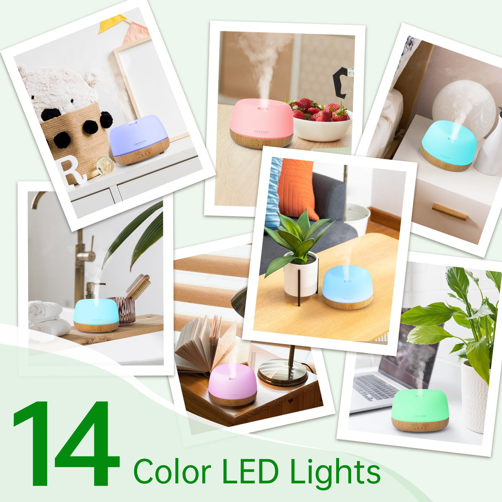 ASAKUKI Essential Oil Diffuser for Home, 500ML Aromatherapy Humidifier