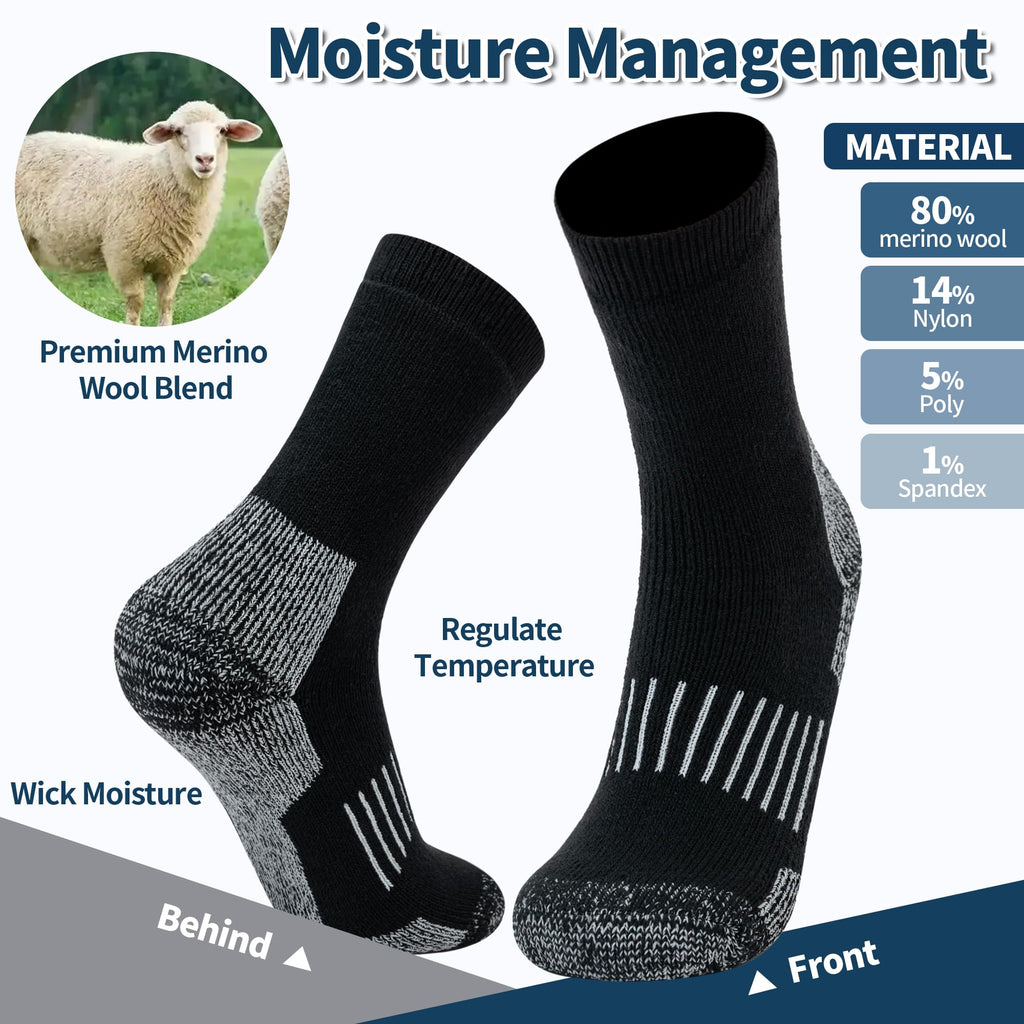 Merino Wool Socks for Men & Women, Thermal Warm Winter Socks