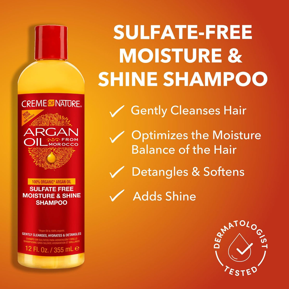 Creme of Nature Curly Hair Argan Oil Shampoo & Conditioner Set, 2-Pack