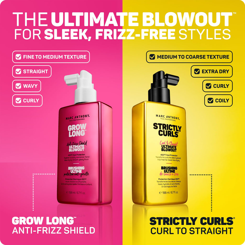 Marc Anthony Grow Long Ultimate Blowout, Anti-Frizz Heat Protection Spray