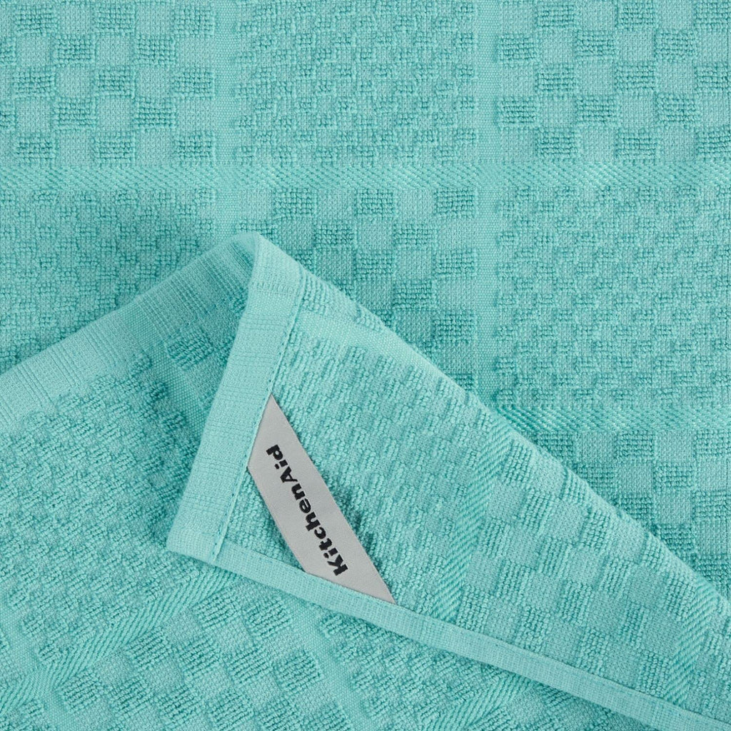 KITCHENAID Quilted Cotton Terry Cloth Oven Mitt, Pot Holder, Kitchen Towel 4-Pack Set, Heat Resistant, Silicone Grip, 16"x26", 7"x13" & 7"x10", Milkshake Tan