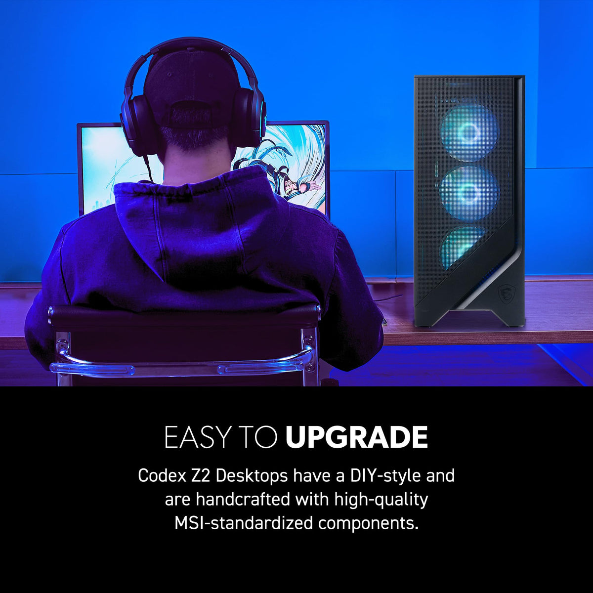 msi Codex Z2 Gaming Desktop, AMD R7-8700F, RTX 5070, 32GB DDR5, 2TB SSD