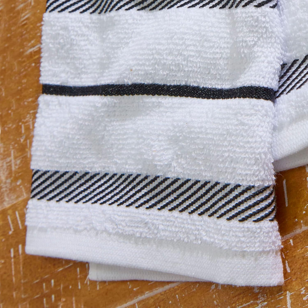 KitchenAid Albany Kitchen Towel 4-Pack Set, Milkshake Tan/White, 16"x26"