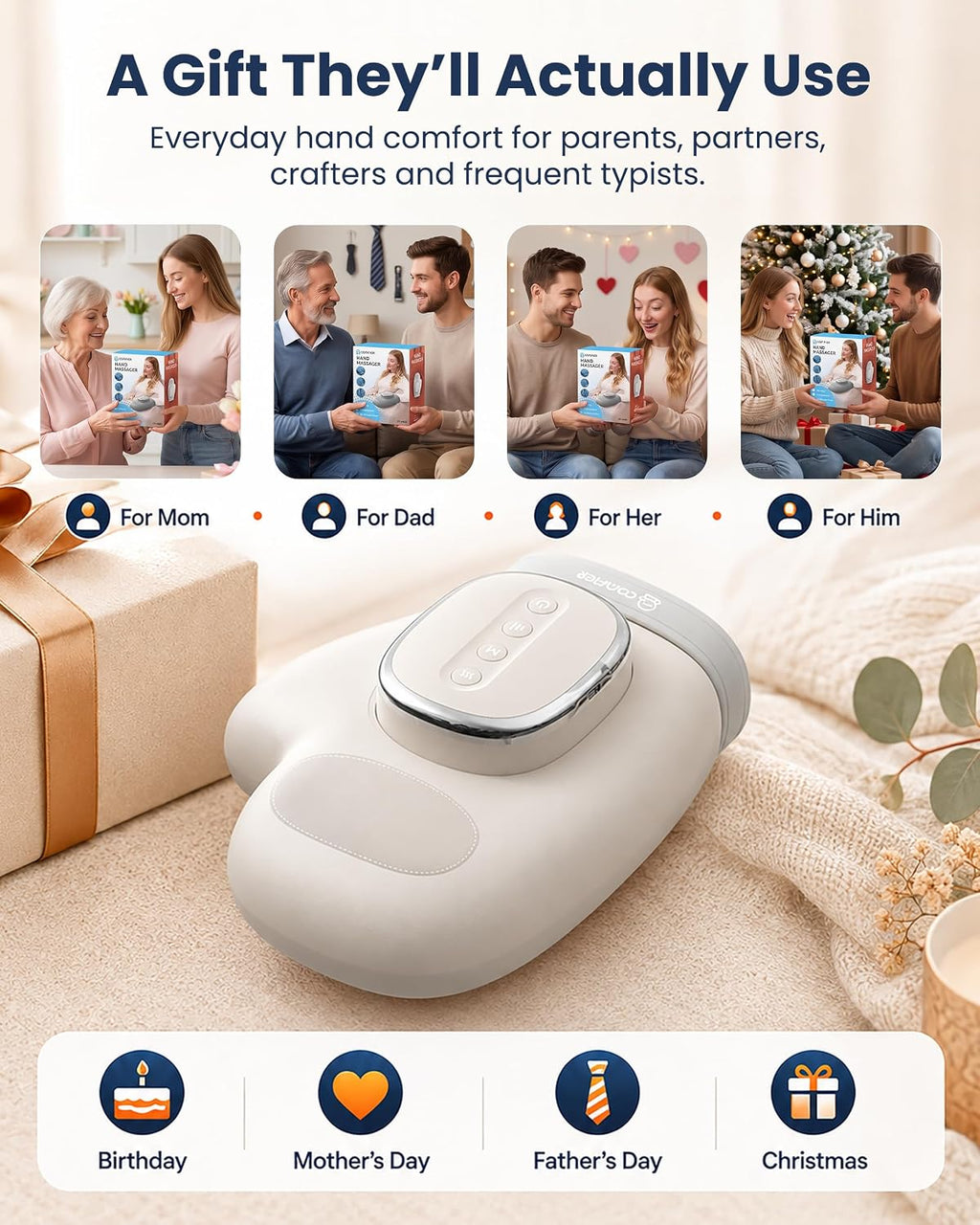 COMFIER Hand Massager with Heat and Compression for Arthritis Carpal Tunnel