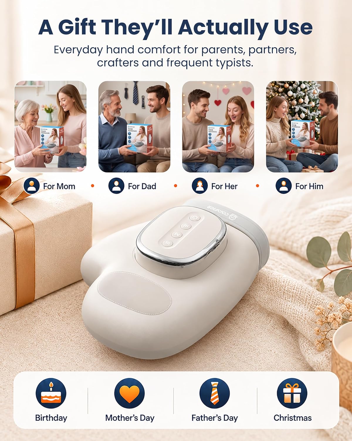 COMFIER Hand Massager with Heat and Compression for Arthritis Carpal Tunnel