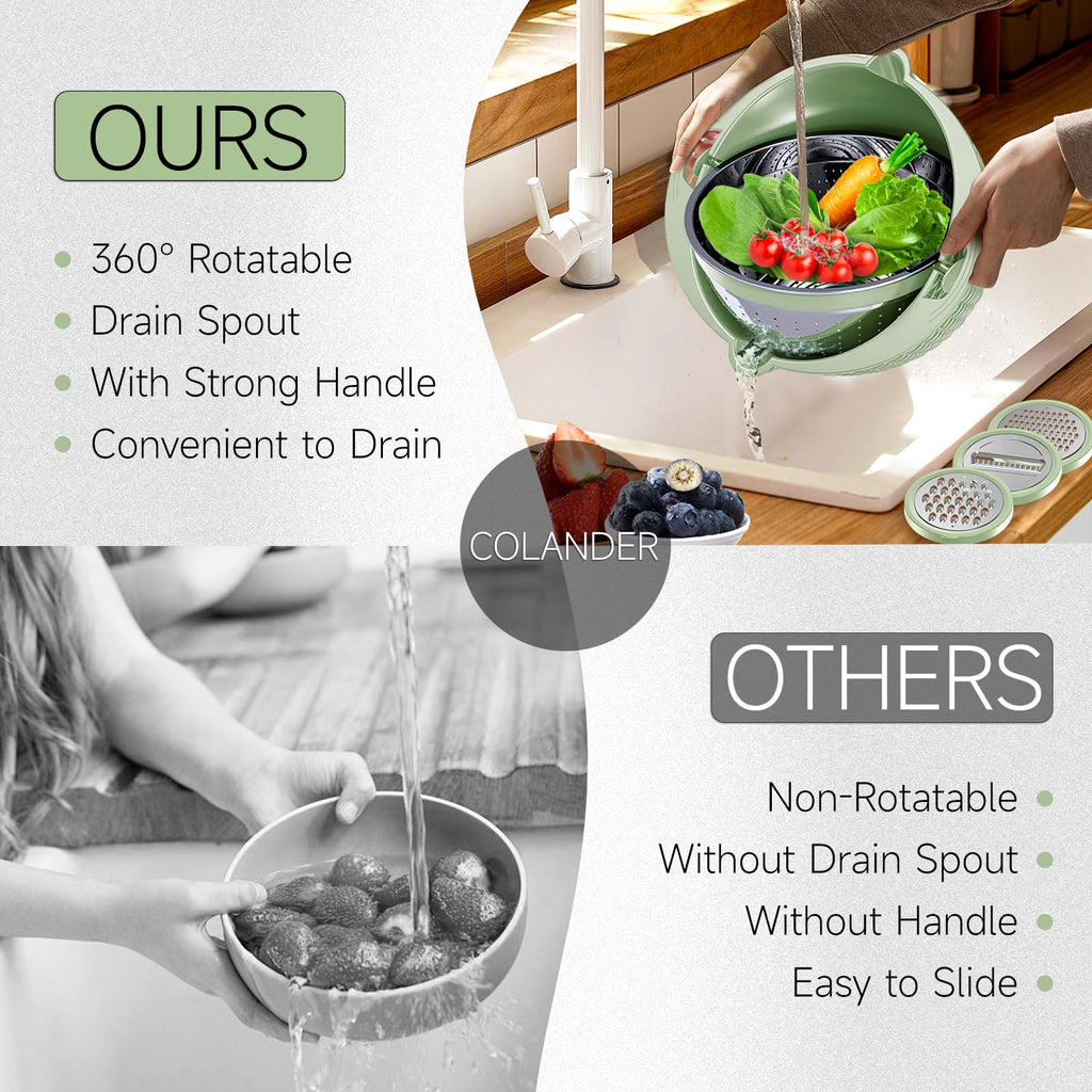 Over the Sink Colander - Strainers and Colanders - Sink Strainer Basket - Expandable Fine Mesh Strainer with Rubber Grip for Veggie, Fruits, Pasta, Home Kitchen Essentials (9.5W x 13.4-21.3L x 3.3H)