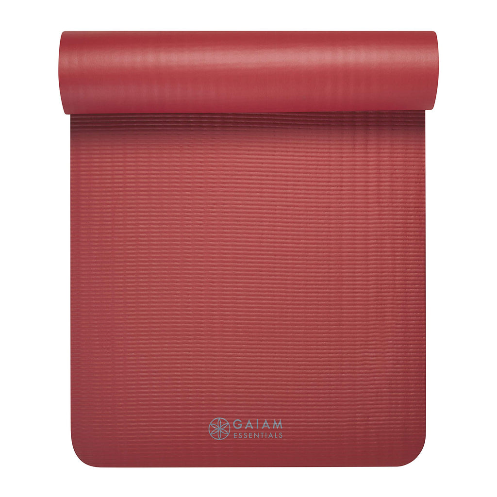 Gaiam Thick Yoga Mat, Exercise & Fitness Mat with Easy-Cinch Carrying Strap