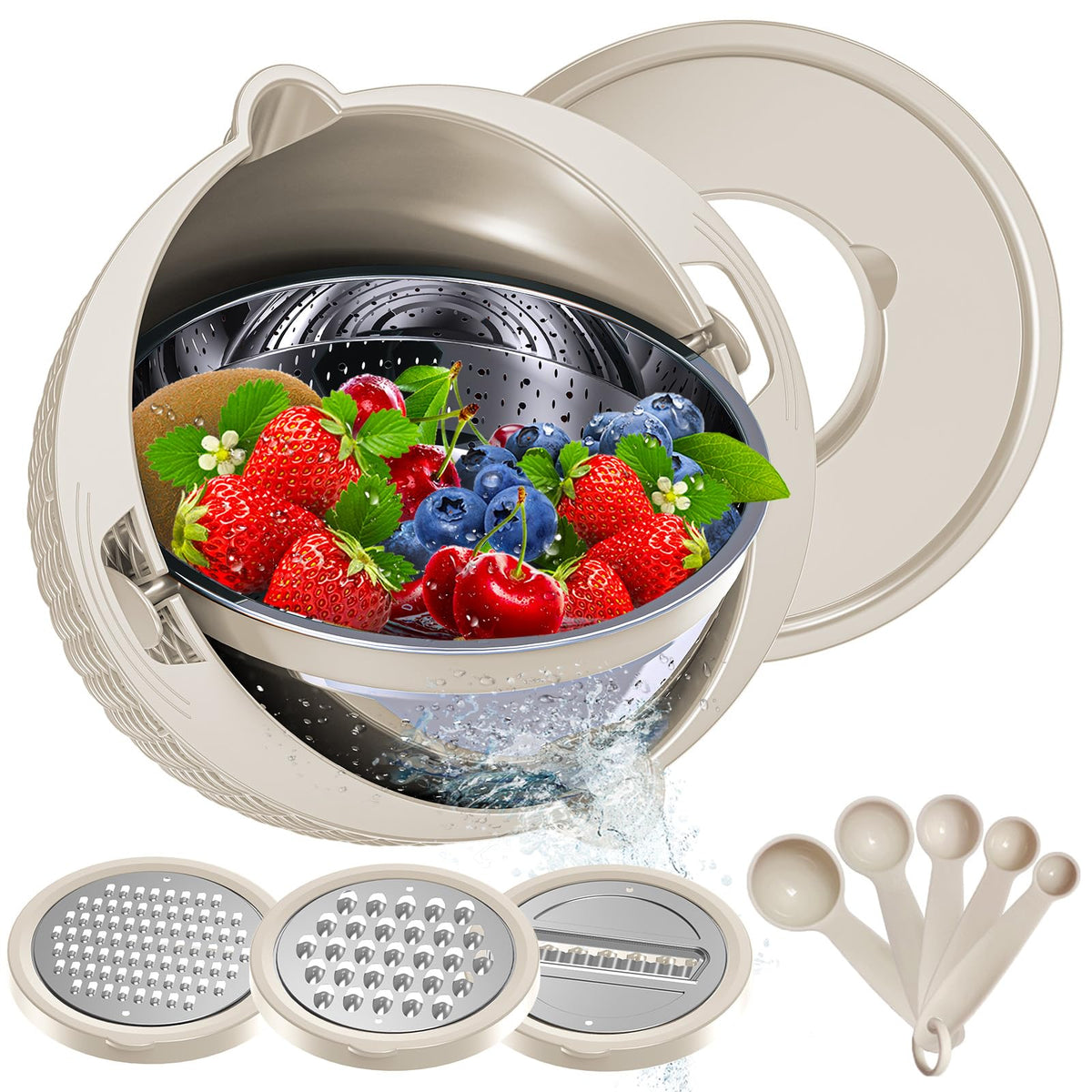 Over the Sink Colander - Strainers and Colanders - Sink Strainer Basket - Expandable Fine Mesh Strainer with Rubber Grip for Veggie, Fruits, Pasta, Home Kitchen Essentials (9.5W x 13.4-21.3L x 3.3H)
