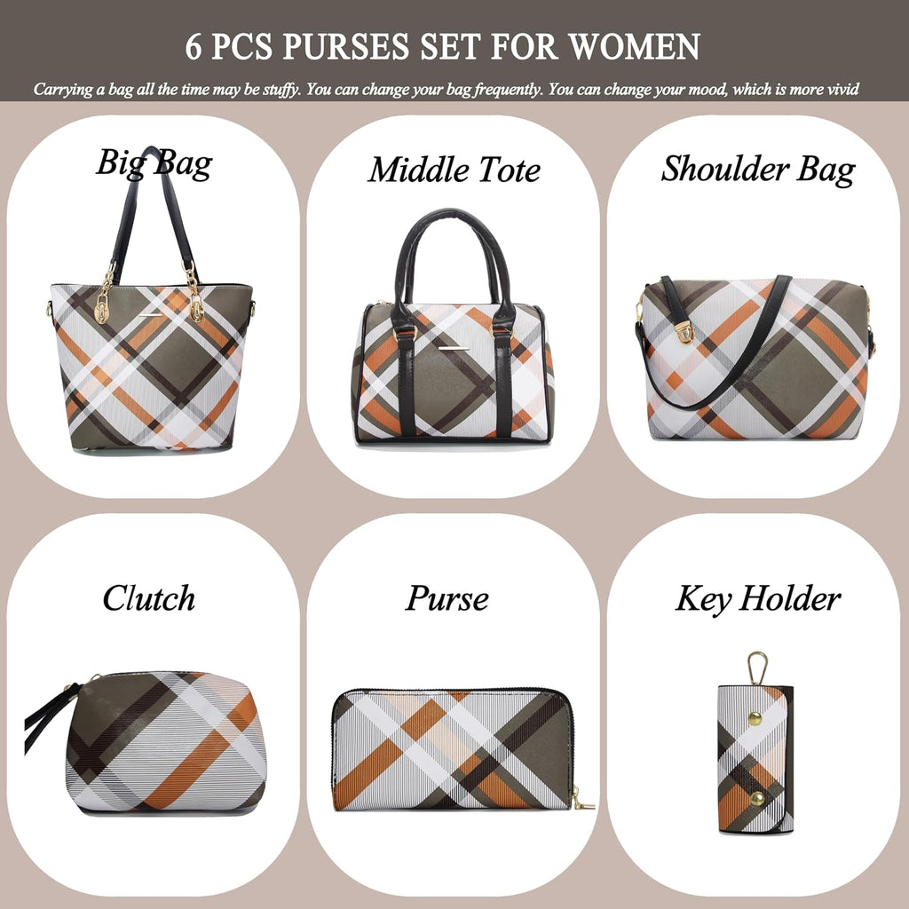 2E-youth Damen Geldbrsen und Handtaschen Set Tragetasche, Umhngetasche