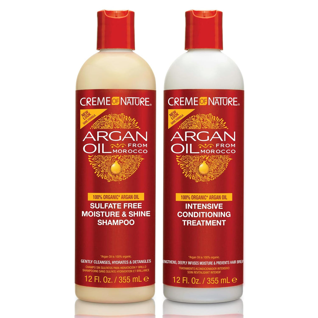 Creme of Nature Curly Hair Argan Oil Shampoo & Conditioner Set, 2-Pack