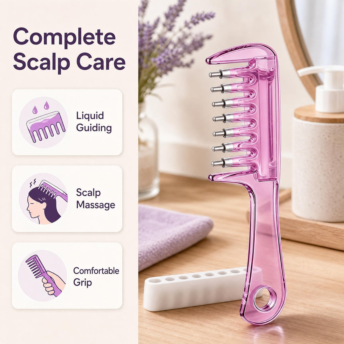 Scalp Hair Oil Applicator Comb,Oil Dispensing Hair Brush for Hair Care